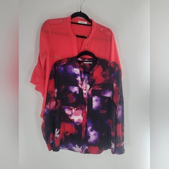 Calvin Klein Button Down Shirt Blouse Size M (Bundle of 2) - Picture 1 of 4